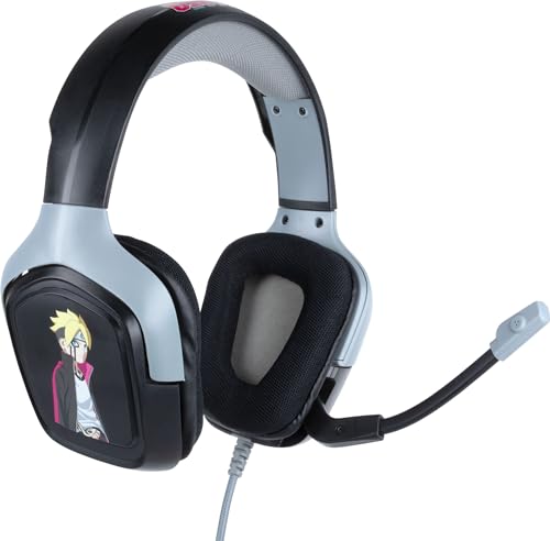 Konix Boruto Gaming-Kopfhörer für PS4, PS5, Switch, Xbox - Mikro 45° - 1,5m Kabel - 3,5mm - Schwarz und Grau von Konix