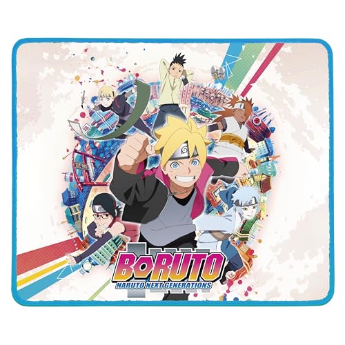 Konix Boruto Naruto Next Generations Gaming - Mauspad World 32 x 27 cm - rutschfeste Basis - Konoha - Motiv von Konix