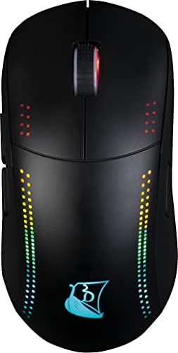 Konix Drakkar Asgard kabellose Gaming-Maus für PC - 600 mAh Akku - 2,4 GHz Empfänger - LED-Hintergrundbeleuchtung - Schwarz von Konix