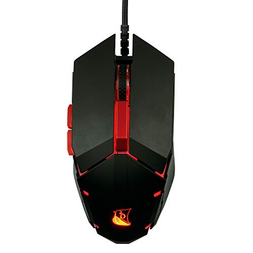 Konix Drakkar Berserker Kabelmaus für Desktop-PC-Gaming - 7 Tasten - USB-Anschluss - 4-farbige LED-Hintergrundbeleuchtung von Konix