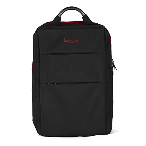 Konix Drakkar Bjorn Schutz- und Transportrucksack für tragbare Gaming-PCs 15" - 30 x 12 x 46 cm - 12 Liter Volumen - Schwarz und Rot von Konix