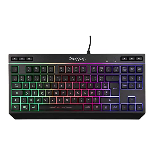 Konix Drakkar Kabelgebundene Membran-Gaming-Tastatur Spelheim TKL AZERTY - TKL-Format ohne Nummernblock - Hintergrundbeleuchtung von Konix