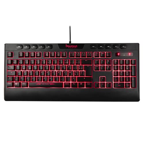 Konix Drakkar Kabelgebundene halbmechanische Gaming-Tastatur Niflheim AZERTY - Anti-Ghosting 19 Tasten - 1,6 m Kabel - Schwarz von Konix