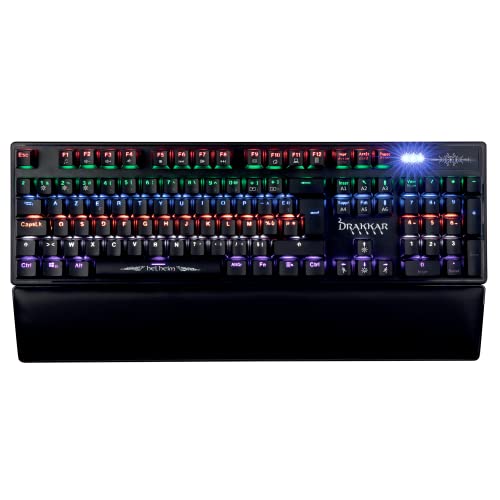 Konix Drakkar Kabelgebundene mechanische Gaming-Tastatur Helheim AZERTY - Anti-Ghosting - 20 Lichteffekte - 1,7 m Kabel - Schwarz von Konix