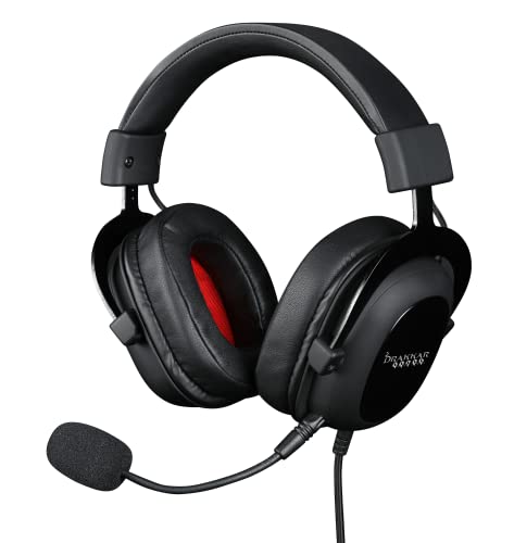 Konix Drakkar Kabelgebundenes Bodhran Pro Gaming-Headset für PC - 53-mm-Lautsprecher - Abnehmbares Mikrofon - 2,5-m-Kabel - Schwarz von Konix