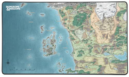 Konix Dungeons & Dragons Gaming - Mauspad XXL 80 x 46 cm - rutschfeste Basis - Motiv Karte von Faerûn von Konix