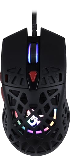 Konix Dungeons & Dragons Kabelgebundene Gaming-Maus Ultra Light 70 g für PC - 7 DPI-Stufen - Rainbow-LED-Hintergrundbeleuchtung - Schwarz. von Konix