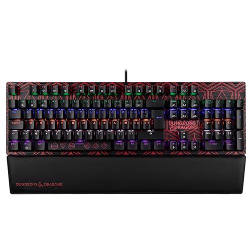 Konix Dungeons & Dragons Kabelgebundene mechanische Gaming-Tastatur AZERTY - Anti-Ghosting - 20 Lichteffekte - 1,7 m Kabel von Konix