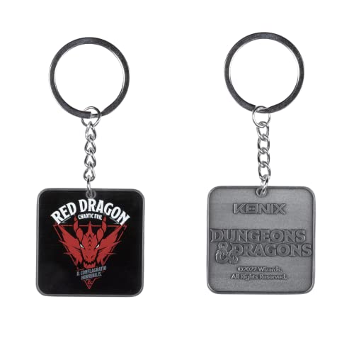 Konix Dungeons & Dragons Schlüsselanhänger - Rotes Drachenmotiv - Schwarz von Konix