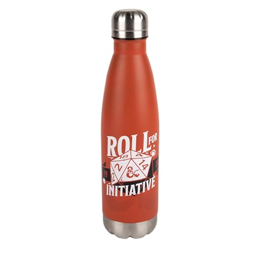 Konix Dungeons & Dragons Thermosflasche - Edelstahl - 500 ml - Motiv Roll for Initiative - Rot von Konix