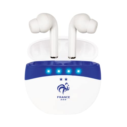 Konix FFF Drahtlose Ohrhörer für Smartphones und Tablets - 5 Stunden Akkulaufzeit - Bluetooth 5.0 Verbindung - Weiß und Blau. von Konix