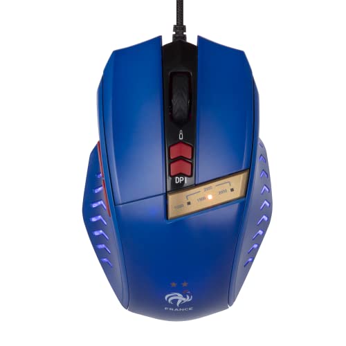 Konix FFF Gaming-Maus für PC - LED-DPI-Anzeige - Fensterwechsel-Taste - USB-Anschluss - 1,8 m Kabel - Blau von Konix