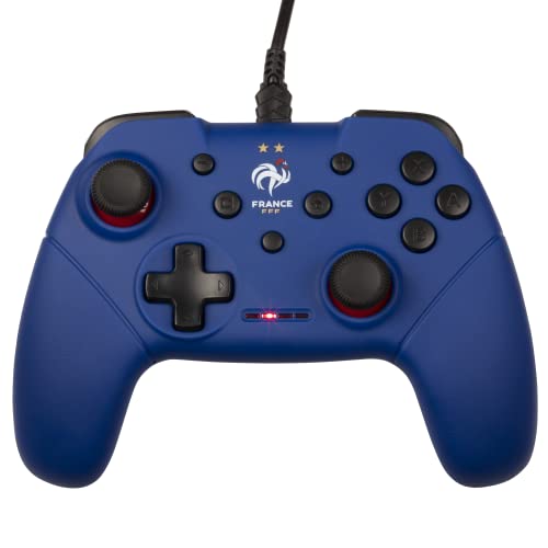 Konix FFF Kabelcontroller für Nintendo Switch, Switch OLED und PC - Vibrationsfunktion - 3 m Kabel - Blau von Konix