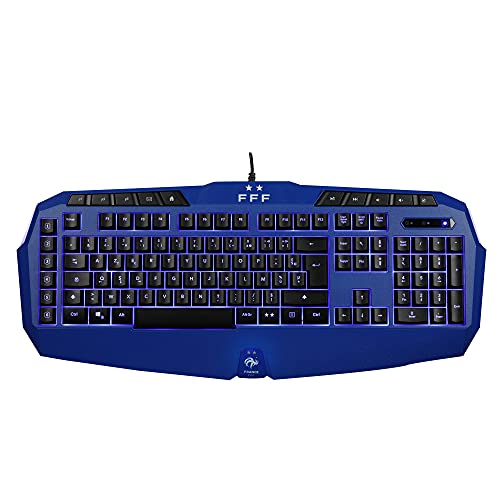 Konix FFF Kabelgebundene Gaming -Tastatur mit Membran AZERTY - Anti-Ghosting für 26 Tasten - Hintergrundbeleuchtung - Blau von Konix