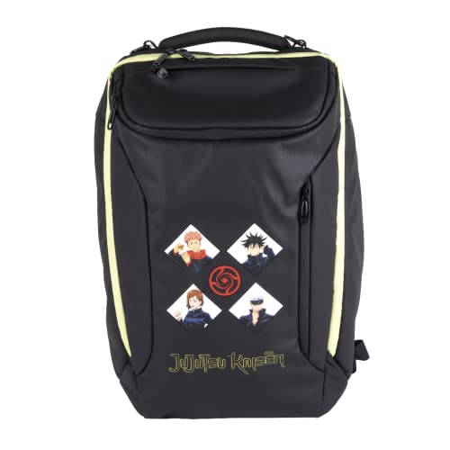 Konix Jujutsu Kaisen Schultertasche für den Schutz und Transport von Gaming-Laptops 17" - Volumen 27 l - Schwarz. von Konix