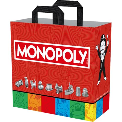 Konix Monopoly Einkaufstasche - Größe M 40 x 45 x 20 cm - Recyceltes Material - Rot Konix Monopoly Einkaufstasche - Größe M 40 x 45 x 20 cm - Recyceltes Material - Rot von Konix