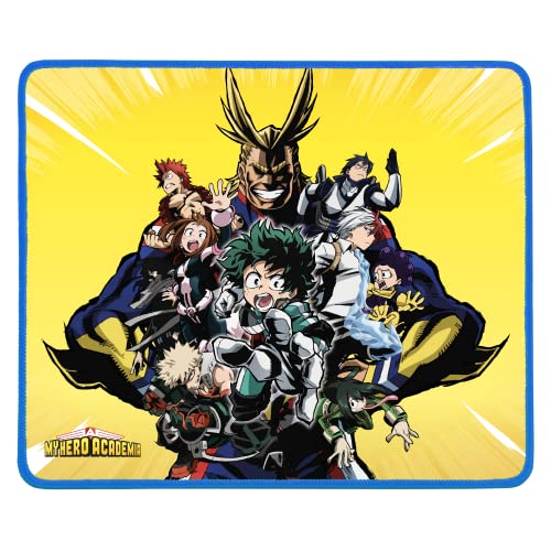 Konix My Hero Academia Gaming-Mauspad 32 x 27 cm - rutschfeste Unterseite - 3D-Silikon-Oberfläche - Gelb von Konix