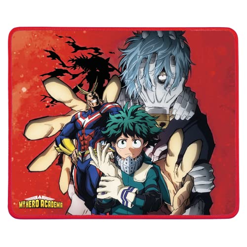 Konix My Hero Academia Gaming-Mauspad 32 x 27 cm - rutschfeste Unterseite - 3D-Silikon-Oberfläche - Rot von Konix