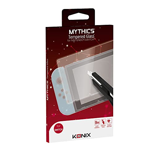 Konix Mythics Displayschutz aus gehärtetem Glas für Nintendo Switch und Switch Lite - Härtegrad 9H - 100% transparent von Konix