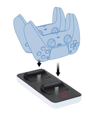 Konix Mythics Doppelte Ladestation Halterung für DualSense PS5 Controller - Schwarz und Weiß von Konix