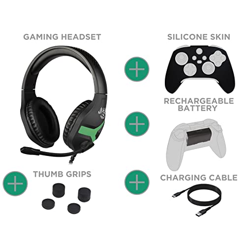 Konix Mythics Gaming-Zubehörpaket Chronos Xbox Series X|S - Headset - Batterie - Kabel - Schutzhülle - Daumenstützen von Konix