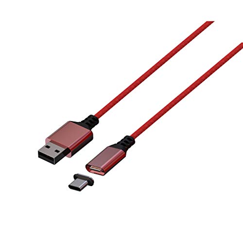 Konix Mythics Magnetisches Ladekabel 2 m Typ A zu C für DualSense PS5 Controller - Schnellladung - Rot von Konix