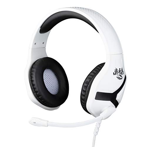 Konix Mythics Nemesis Gaming - Kopfhörer mit Kabel für PS5-45°-Mikrofon - 1,5 m Kabel - 3,5 mm Klinkenstecker - Weiß und Schwarz von Konix