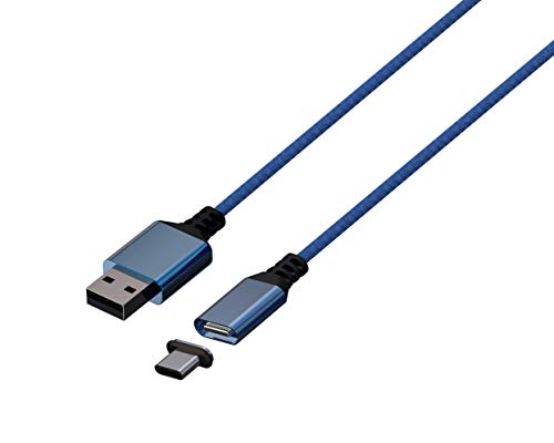 Konix Mythics Premium Magnetisches Ladekabel 3 m Typ A zu C für Xbox Series X|S-Controller - Schnellladung - Blau. von Konix