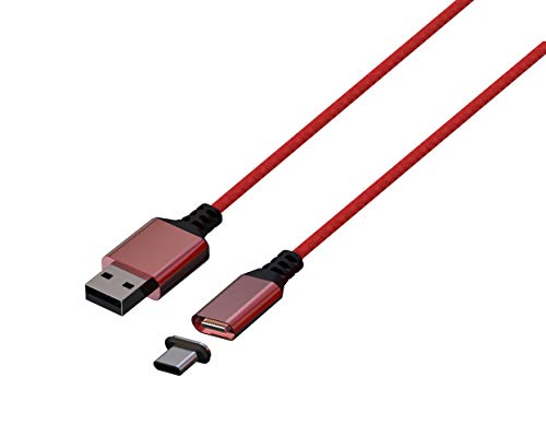 Konix Mythics Premium-Magnetladekabel 3 m Typ A zu C für Xbox Series X|S-Controller - Hochgeschwindigkeitsladen - Rot von Konix