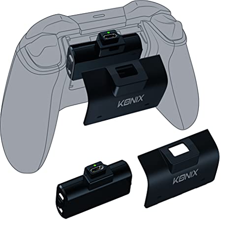 Konix Mythics Wiederaufladbares Batterie-Kit für Xbox Series X|S Controller - Schnellladung - USB-Verbindung - 2 m Kabel - Schwarz von Konix