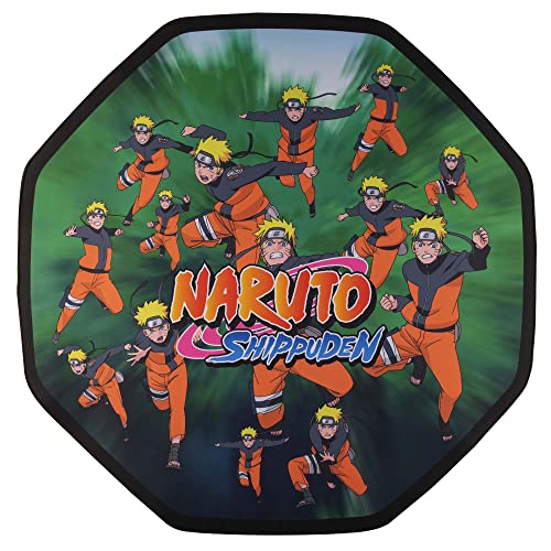 Konix Naruto Shippuden Bodenmatte 98 x 98 cm für Gaming - Bürostuhl - rutschfeste Beschichtung - Naruto Multi-Klon-Motiv von Konix