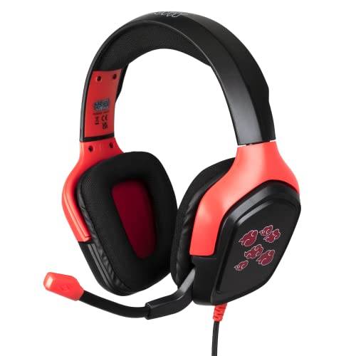 Konix Naruto Shippuden Gaming-Headset für PS4, PS5, Switch, Xbox - Mikrofon - 1,5-m-Kabel - 3,5-mm-Klinkenstecker - Akatsuki-Motiv von Konix