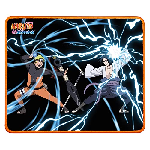 Konix Naruto Shippuden Gaming - Mauspad 32 x 27 cm - rutschfeste Basis - Motiv Kampf Naruto und Sasuke von Konix