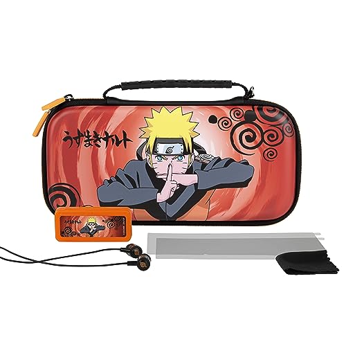 Konix Naruto Shippuden Gaming-Zubehör Starter Kit Jutsu für Nintendo Switch, Switch Lite und Switch OLED - Tasche - Spielebox - Kopfhörer von Konix