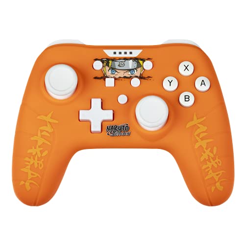 Konix Naruto Shippuden Kabelgebundener Controller für Nintendo Switch, Switch OLED und PC - Vibrationsfunktion - 3 m Kabel - Naruto-Motiv - Orange von Konix