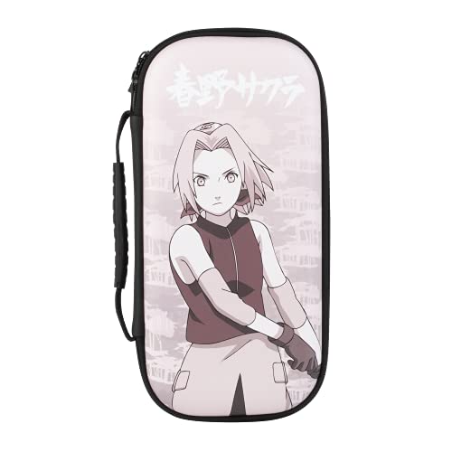 Konix Naruto Shippuden Schutz- und Transporthülle für die Konsolen Nintendo Switch, Switch Lite und Switch OLED - Aufbewahrung von 8 Spielen - Sakura-Motiv von Konix