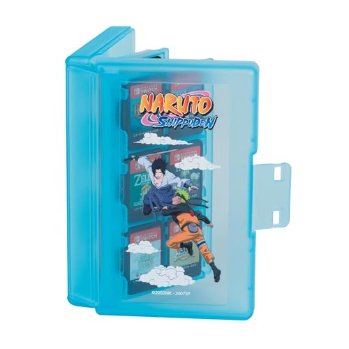 "Konix Naruto Shippuden Schutzhülle und Transportbox für Nintendo Switch Spielkassetten - 24 Fächer - Design mit Naruto und Sasuke - Blau " von Konix