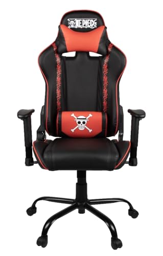 Konix One Piece Gaming-Bürostuhl - Sitzneigung 150° - Polyurethan-Leder - Einstellbares Lordosen- und Nackenkissen - Kopfstütze - Schwarz von Konix