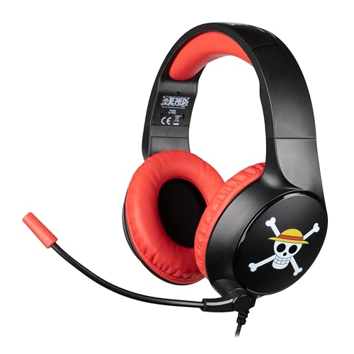 Konix One Piece Gaming-Kopfhörer mit Kabel für PC, PS4, PS5, Switch, Xbox One und Series X|S - Mikrofon - 1,5 m Kabel - 3,5 mm Klinkenstecker - Luffy-Motiv von Konix