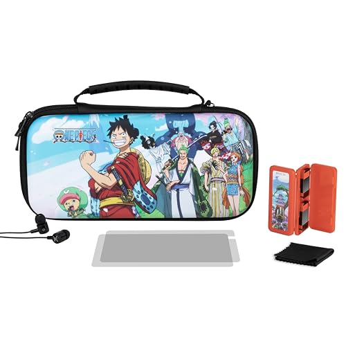 Konix One Piece Gaming-Zubehör Starter Kit Nintendo Switch, Switch Lite und Switch OLED - Tasche - Gehäuse -Schutzfolie - Kopfhörer von Konix