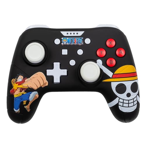 Konix One Piece Kabelgebundener Controller für Nintendo Switch, Switch OLED und PC - Vibrationsfunktion - 3 m Kabel - Luffy-Motiv - Schwarz von Konix