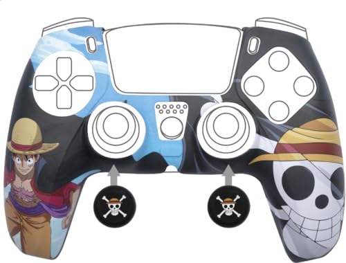Konix One Piece Schutzhülle für DualSense Controller PS5 - Silikon - Daumenauflagen - Luffy Motiv - Schwarz und Blau Konix One Piece Schutzhülle für DualSense Controller PS5 - Silikon - Daumenauflagen - Luffy Motiv - Schwarz und Blau von Konix