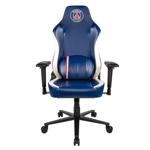 Konix PSG Gaming-Bürostuhl - Sitzneigung von 150° - Glattes Polyurethan-Leder - Metallbasis - 4D verstellbare Armlehnen - Blau von Konix