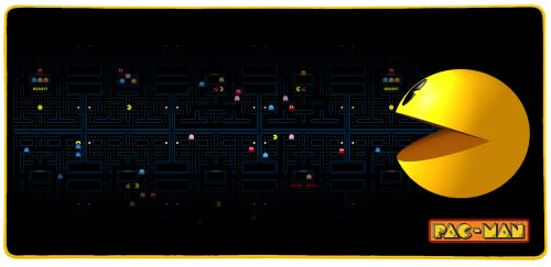 Konix Pac-Man Gaming-Mauspad Gaming XXL 90 x 46 cm - rutschfeste Gummibasis - Schwarz und Gelb Konix Pac-Man Gaming-Mauspad Gaming XXL 90 x 46 cm - rutschfeste Gummibasis - Schwarz und Gelb von Konix
