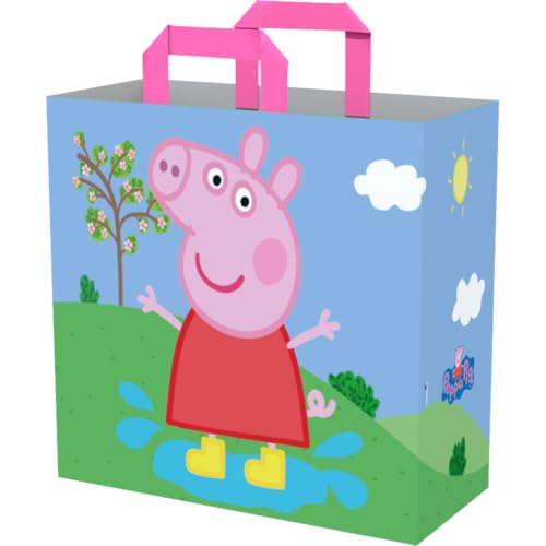 Konix Peppa Pig Einkaufstasche - Größe M 40 x 45 x 20 cm - Recyceltes Material - Blau und Grün Konix Peppa Pig Einkaufstasche - Größe M 40 x 45 x 20 cm - Recyceltes Material - Blau und Grün von Konix
