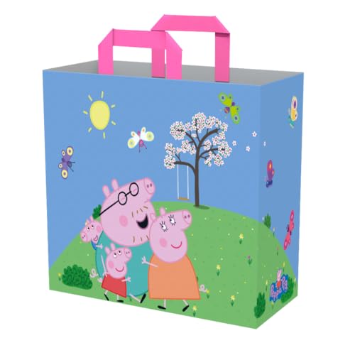 Konix Peppa Pig Einkaufstasche - Größe M 40 x 45 x 20 cm - Recyceltes Material - Trio-Motiv - Blau und Grün Konix Peppa Pig Einkaufstasche - Größe M 40 x 45 x 20 cm - Recyceltes Material - Trio-Motiv - Blau und Grün von Konix