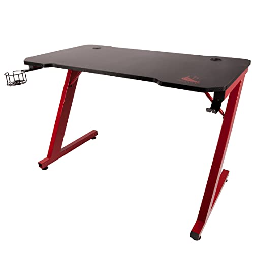 Konix SKADI Stahl Gaming-Tisch, Groß, Schwarz/Rot von Konix