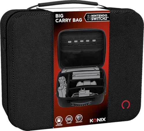 Konix Schutz- und Tragetasche Big Carry Case für Nintendo Switch 2 - Zubehörnetze - 14 Spielschächte - Schwarz Konix Schutz- und Tragetasche Big Carry Case für Nintendo Switch 2 - Zubehörnetze - 14 Spielschächte - Schwarz von Konix