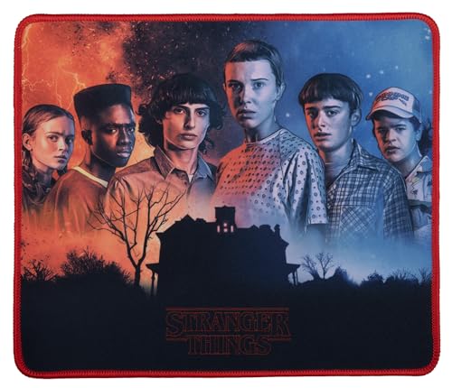 Konix Stranger Things Gaming-Mauspad 32 x 27 cm - rutschfeste Mikrofaser-Oberfläche - Gummi - Motiv Best Friends von Konix