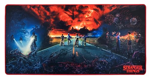 Konix Stranger Things Gaming - Mauspad XXL 90 x 46 cm - rutschfeste Mikrofaser-Oberfläche - Gummi - Motiv Der Gedankenflayer von Konix